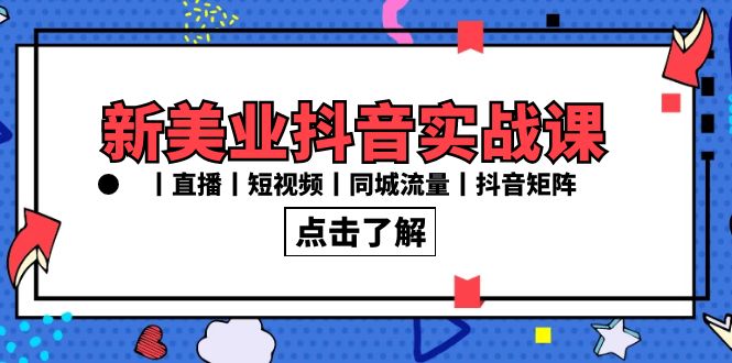 新美业抖音实战课丨直播丨短视频丨同城流量丨抖音矩阵（30节课） - 中创网