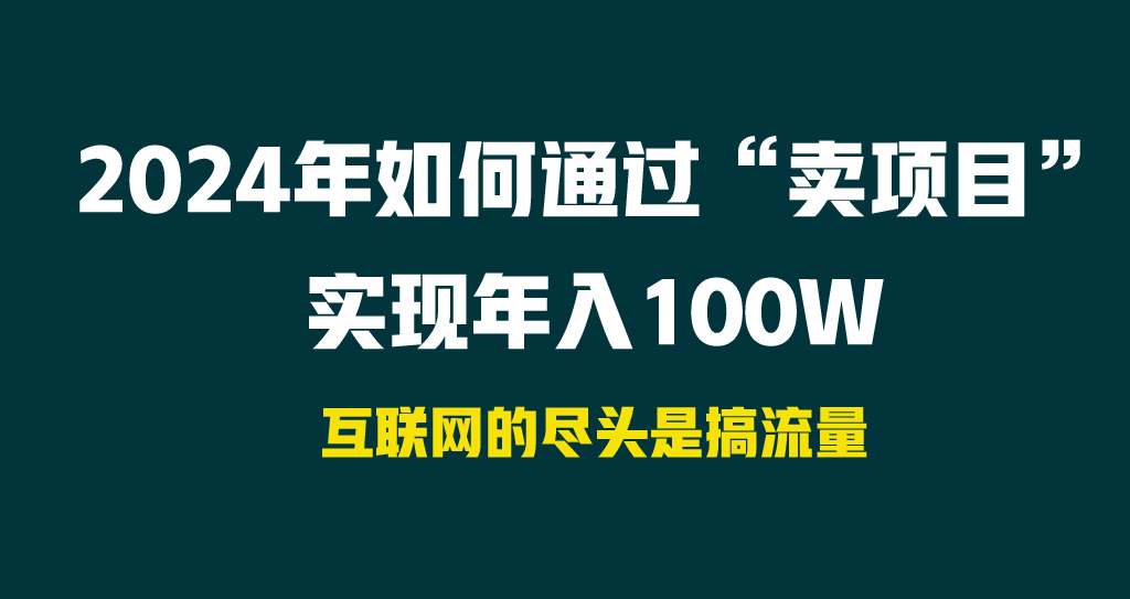 2024年如何通过“卖项目”实现年入100W - 中创网