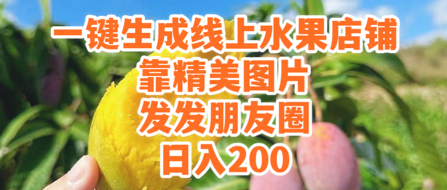 (9467期）一键生成线上水果店，靠精美图片发发朋友圈，也能日入200 - 中创网
