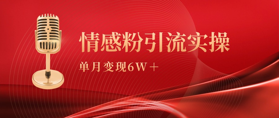 单月变现6w+，情感粉引流变现实操课 - 中创网