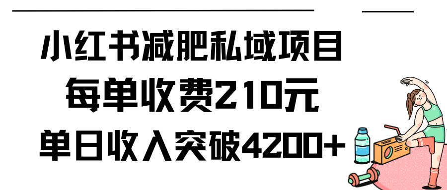 小红书减肥私域项目每单收费210元单日成交20单，最高日入4200+ - 中创网