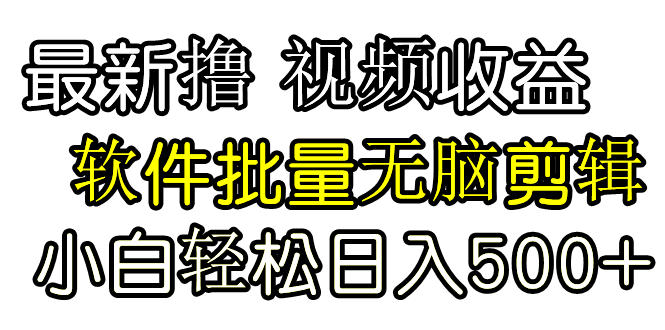 发视频撸收益，软件无脑批量剪辑，第一天发第二天就有钱 - 中创网