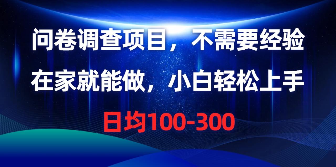 问卷调查项目，不需要经验，在家就能做，小白轻松上手，日均100-300 - 中创网