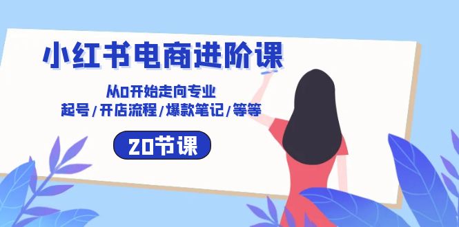 小红书电商进阶课：从0开始走向专业 起号/开店流程/爆款笔记/等等（20节） - 中创网