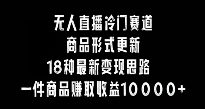 无人直播冷门赛道，商品形式更新，18种变现思路，一件商品赚取收益10000+ - 冒泡网