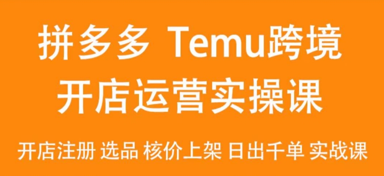 2024Temu最新玩法，Temu跨境开店运营实操课，开店注册/选品/核价上架/日出千单实战课 - 冒泡网