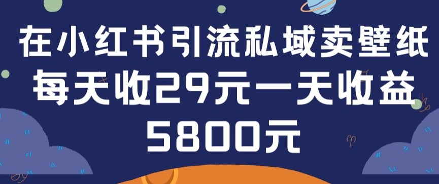 在小红书引流私域卖壁纸每张29元单日最高卖出200张(0-1搭建教程) - 冒泡网