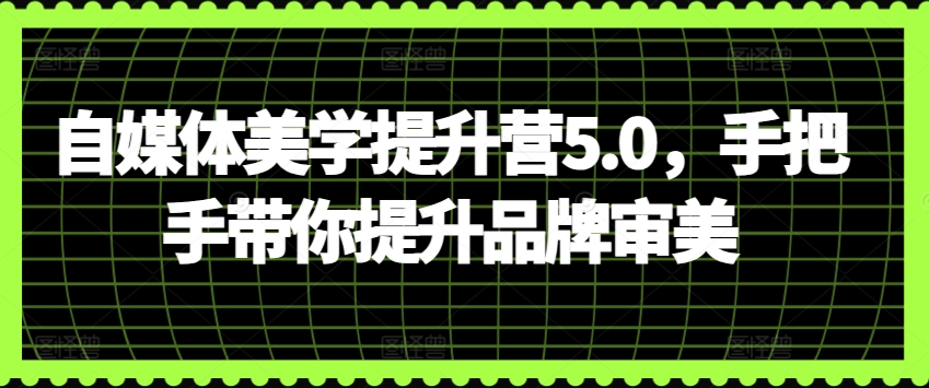 自媒体美学提升营5.0，手把手带你提升品牌审美 - 冒泡网