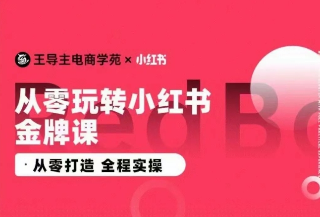 王导主·小红书电商运营实操课，​从零打造  全程实操 - 冒泡网