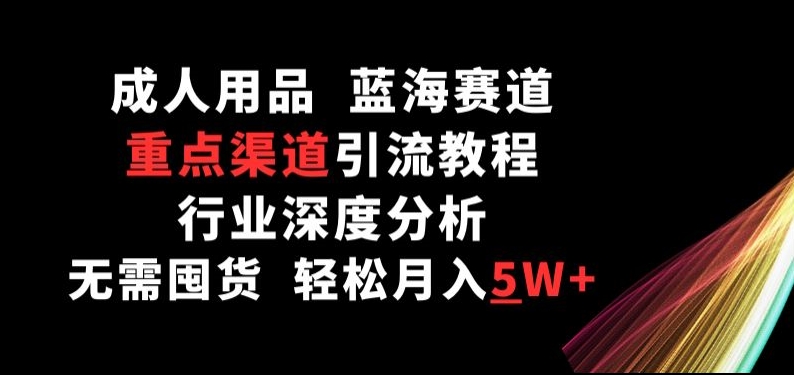 成人用品，蓝海赛道，重点渠道引流教程，行业深度分析，无需囤货，轻松月入5W+ - 冒泡网