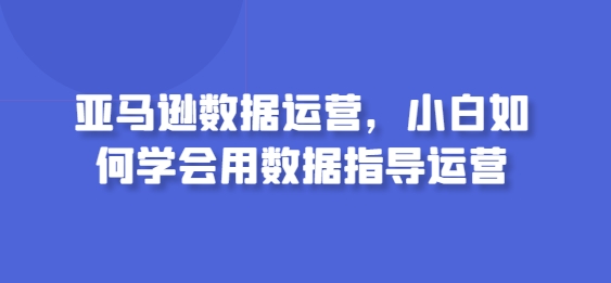 亚马逊数据运营，小白如何学会用数据指导运营 - 冒泡网