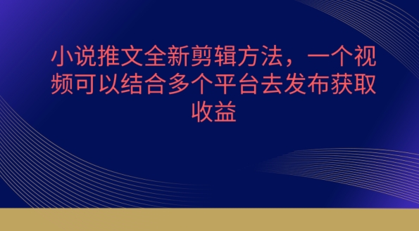 小说推文全新剪辑方法，一个视频可以结合多个平台去发布获取 - 冒泡网