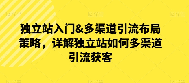 独立站入门&多渠道引流布局策略，详解独立站如何多渠道引流获客 - 冒泡网