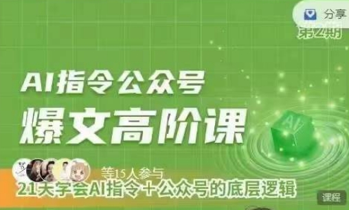 Ai指令公众号高阶课，学会ai指令+公众号的底层逻辑 - 冒泡网