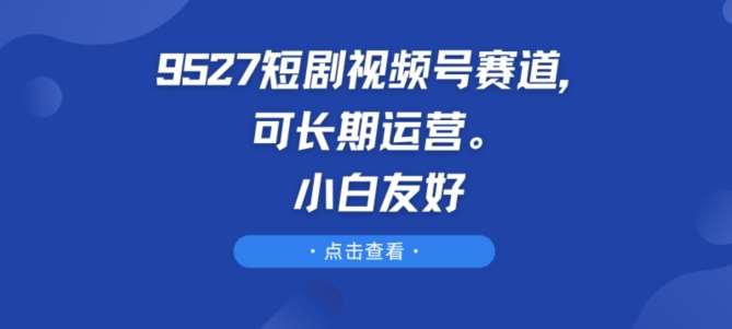 9527短剧视频号赛道，可长期运营，小白友好【揭秘】 - 冒泡网