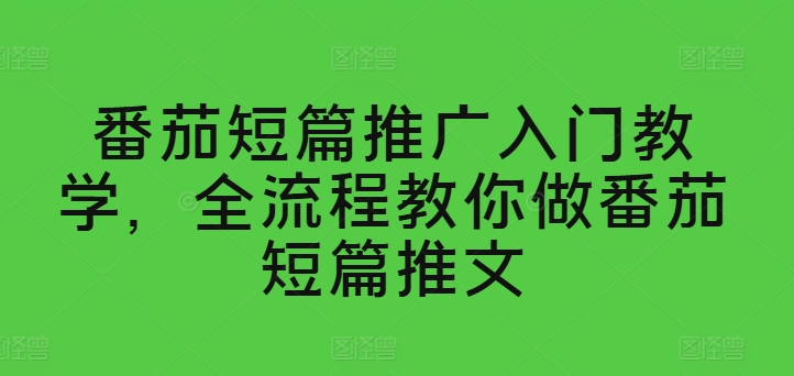 番茄短篇推广入门教学，全流程教你做番茄短篇推文 - 冒泡网