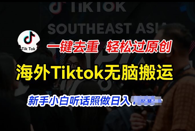 海外Tiktok短视频无脑搬运，一键去重轻松过原创，新手小白听话照做日入几张 - 冒泡网