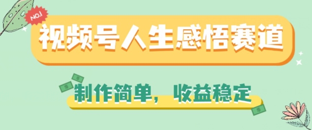 视频号人生感悟赛道，制作简单，收益稳定 - 冒泡网