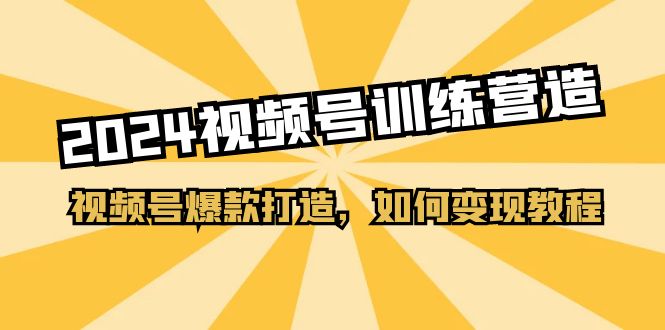 2024视频号训练营，视频号爆款打造，如何变现教程 - 福缘网