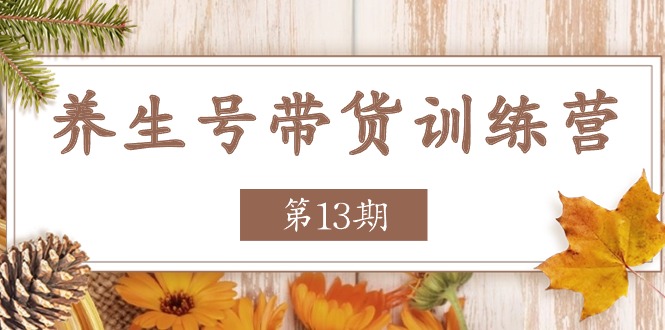 养生号带货训练营【第13期】收益更稳定的玩法，让你带货收益爆炸 - 福缘网