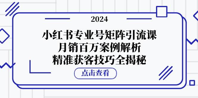 小红书专业号矩阵引流课，月销百万案例解析，精准获客技巧全揭秘 - 福缘网