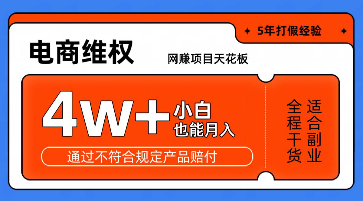 网赚项目天花板电商购物维权月收入稳定4w+独家玩法小白也能上手 - 福缘网