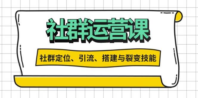 社群运营打卡计划：解锁社群定位、引流、搭建与裂变技能 - 福缘网