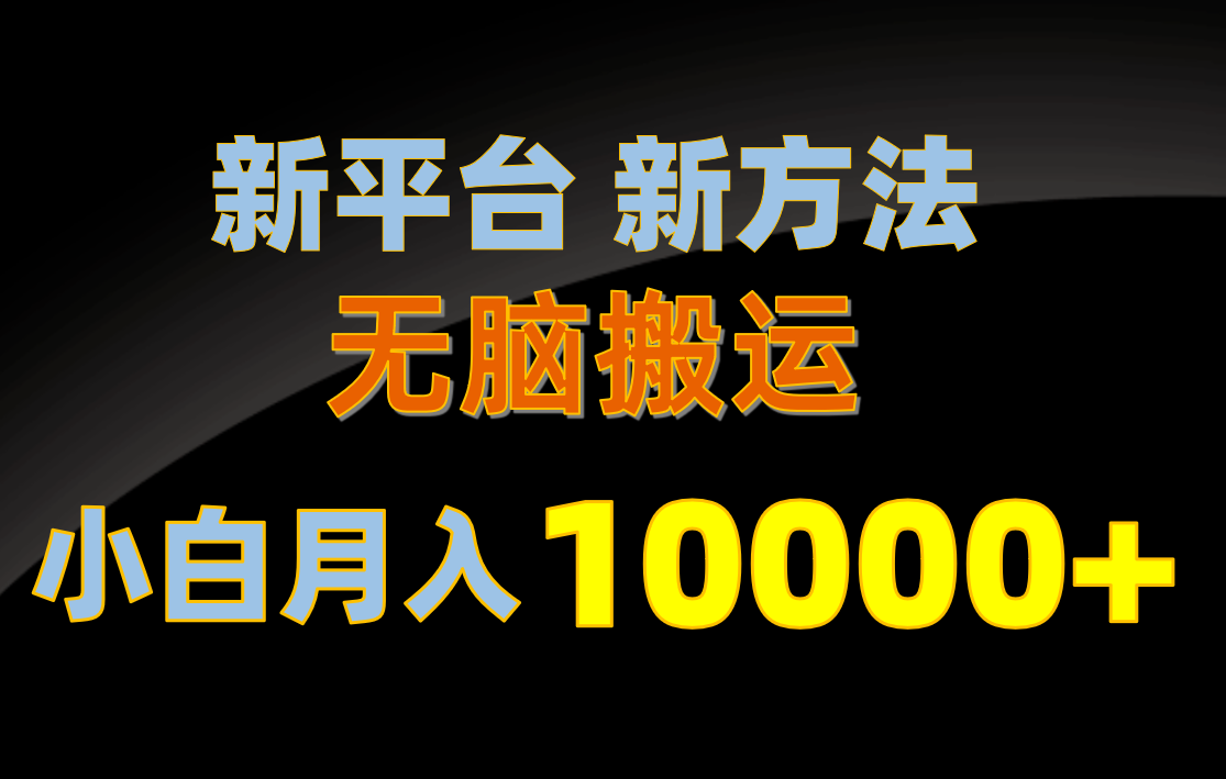 新平台新方法，无脑搬运，月赚10000+，小白轻松上手不动脑 - 中创网