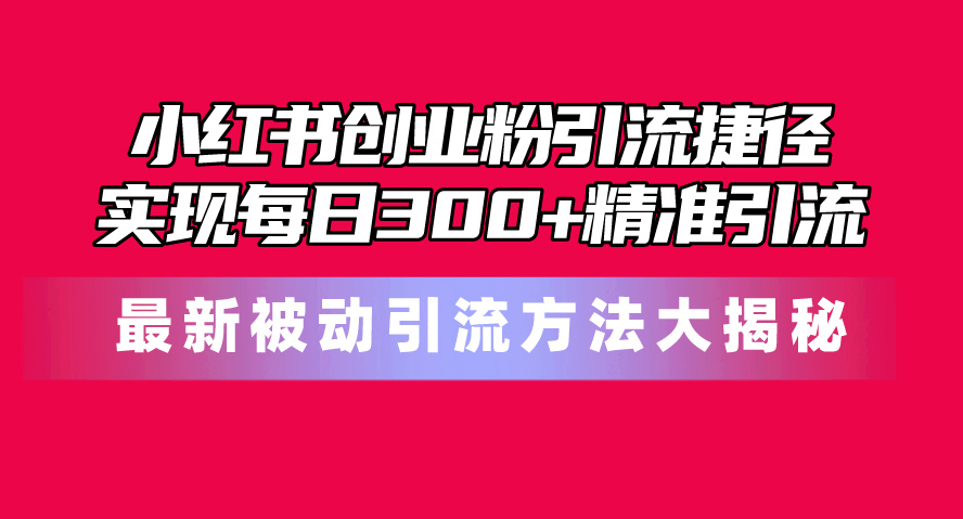 小红书创业粉引流捷径！最新被动引流方法大揭秘，实现每日300+精准引流 - 中创网