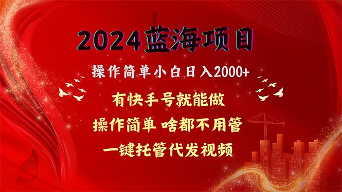 2024蓝海项目，网盘拉新，操作简单小白日入2000+，一键托管代发视频，... - 中创网