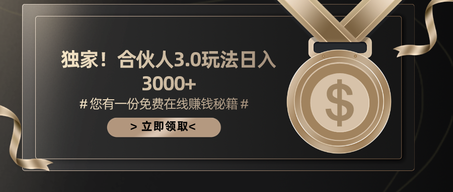 游戏合伙人3.0，日入3000+，无限扩大的蓝海项目 - 中创网