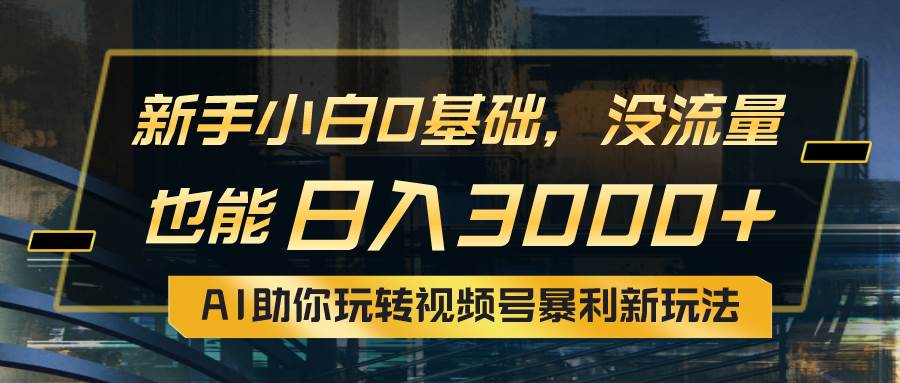 小白0基础，没流量也能日入3000+：AI助你玩转视频号暴利新玩法 - 中创网