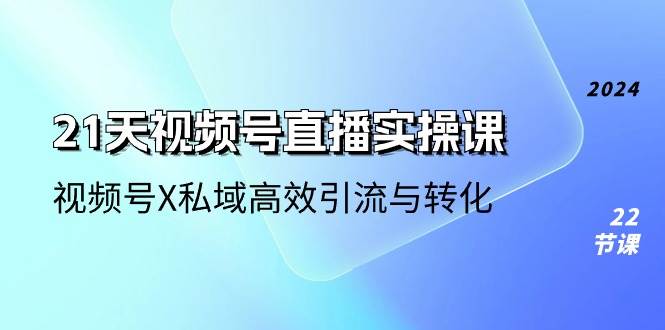 21天-视频号直播实操课，视频号X私域高效引流与转化（22节课） - 中创网