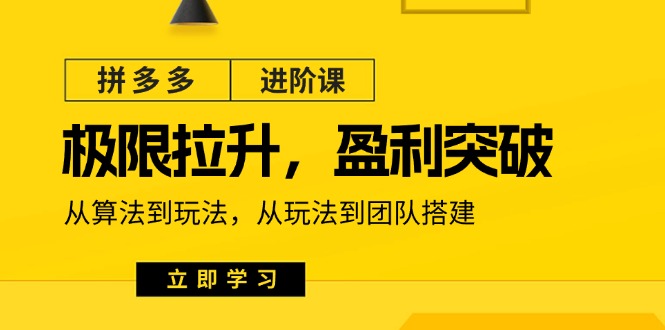 拼多多·进阶课：极限拉升/盈利突破：从算法到玩法 从玩法到团队搭建-18节 - 中创网