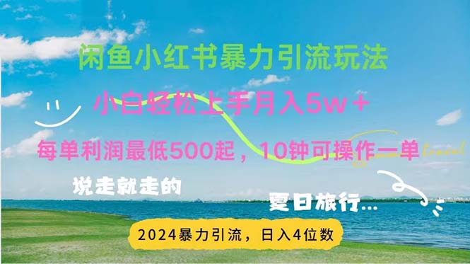 2024暑假赚钱项目小红书咸鱼暴力引流，简单无脑操作，每单利润500+，... - 中创网