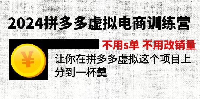 2024拼多多虚拟电商训练营 不s单 不改销量  做虚拟项目分一杯羹(更新10节) - 中创网