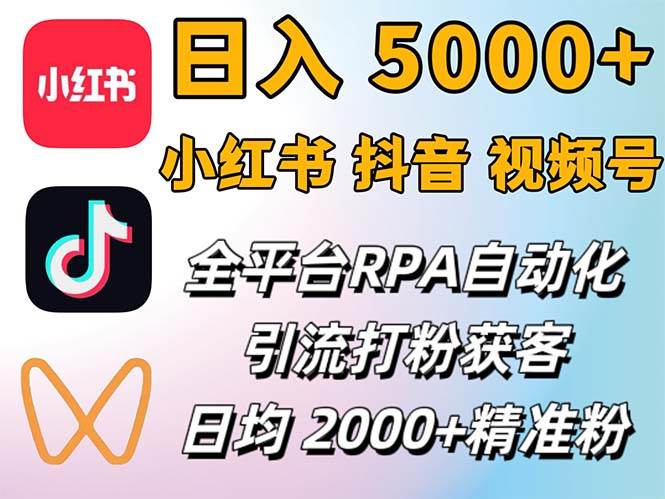 小红书、抖音、视频号RPA全自动矩阵引流截流获客工具，日均2000+精准粉丝 - 中创网