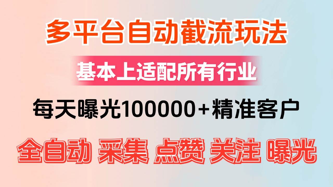 小红书抖音视频号最新截流获客系统，全自动引流精准客户【日曝光10000+... - 中创网