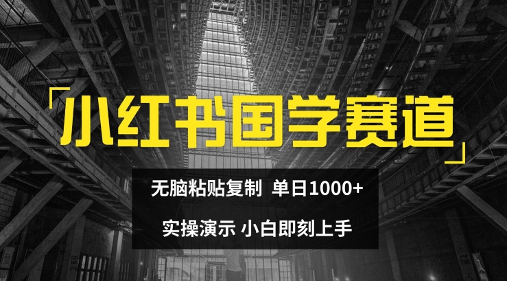 小红书国学赛道，无脑粘贴复制，单日1K，实操演示，小白即刻上手 - 冒泡网