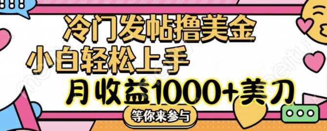 冷门发帖撸美金项目，月收益1000+美金，简单无脑，干就完了【揭秘】 - 冒泡网