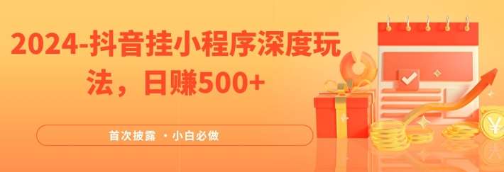 2024全网首次披露，抖音挂小程序深度玩法，日赚500+，简单、稳定，带渠道收入，小白必做【揭秘】 - 冒泡网