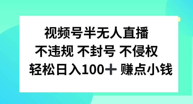 视频号半无人直播，不违规不封号，轻松日入100+【揭秘】 - 冒泡网