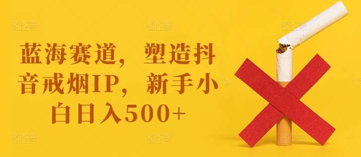 蓝海赛道，塑造抖音戒烟IP，新手小白日入500+【揭秘】 - 冒泡网