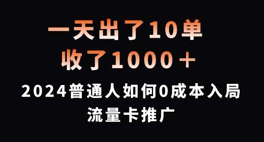 一天出了10单，收了1000+，2024普通人如何0成本入局流量卡推广【揭秘】 - 冒泡网