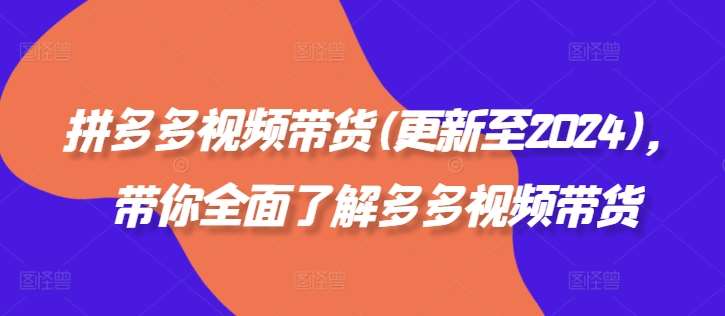 拼多多视频带货(更新至2024)，带你全面了解多多视频带货 - 冒泡网