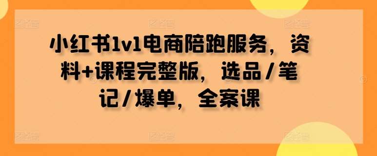 小红书1v1电商陪跑服务，资料+课程完整版，选品/笔记/爆单，全案课 - 冒泡网