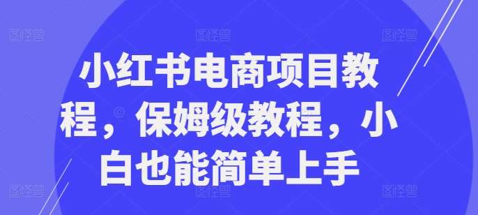 小红书电商项目教程，保姆级教程，小白也能简单上手 - 冒泡网