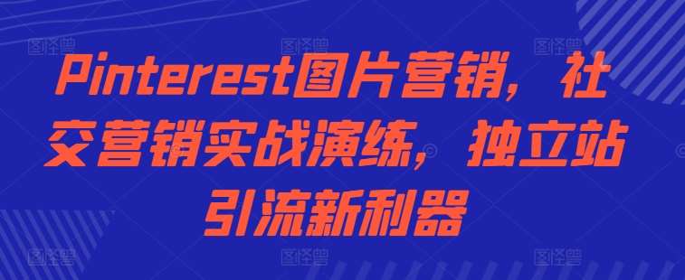 Pinterest图片营销，社交营销实战演练，独立站引流新利器 - 冒泡网