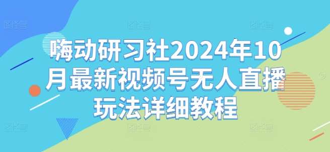 嗨动研习社2024年10月最新视频号无人直播玩法详细教程 - 冒泡网