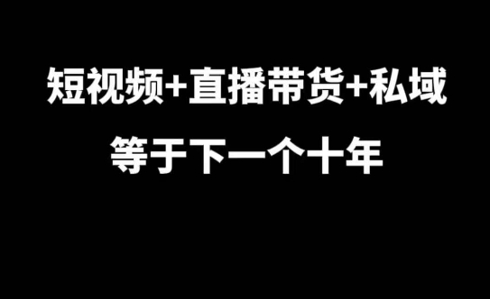 短视频+直播带货+私域等于下一个十年，大佬7年实战经验总结 - 冒泡网